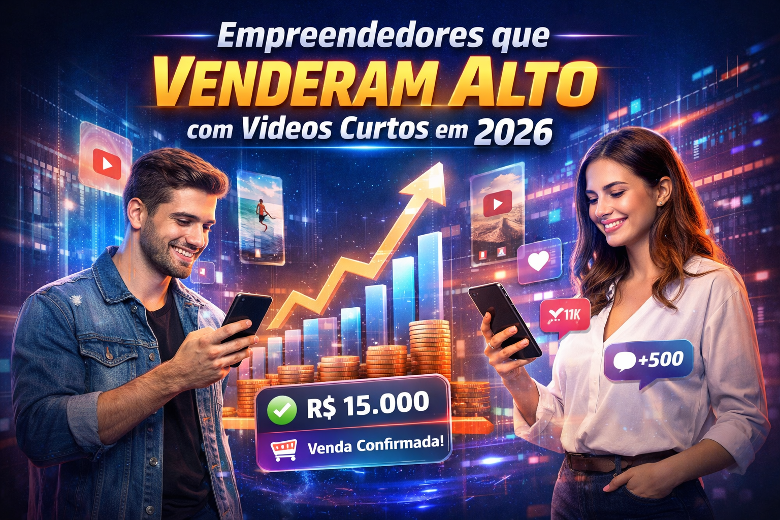 Empreendedores que venderam alto com vídeos curtos em 2026